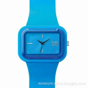 Silicone Watch with Fashionable Style, Eco-friendly Silicone Material and Quartz Movement